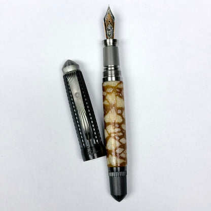 White Tiger Coral & Black Zirconium Fountain Pen