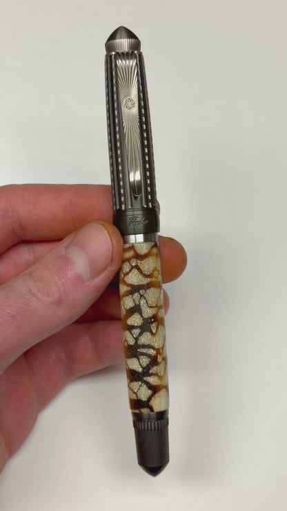White Tiger Coral & Black Zirconium Fountain Pen